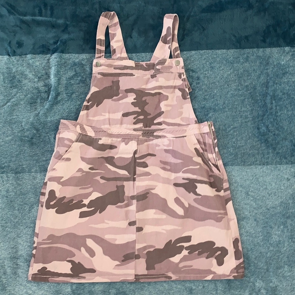 Pink camo overall dress